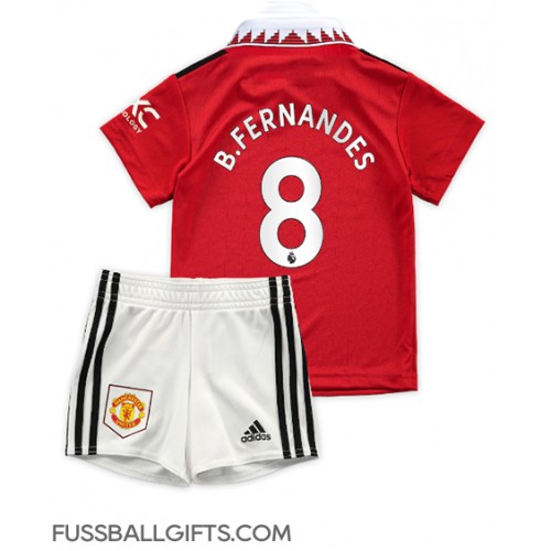 Manchester United Bruno Fernandes #8 Fußballbekleidung Heimtrikot Kinder 2022-23 Kurzarm (+ kurze hosen)